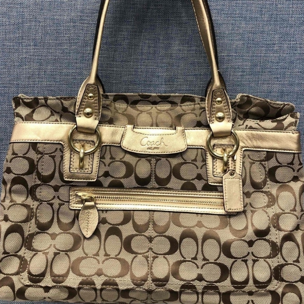 SALE Coach Purse, Gorgeous Gold and Tan